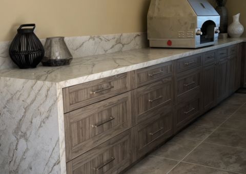 Outdoor Kitchen Marble Vanity San Diego